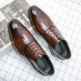 British Men's Dress Shoes Classic Formal Split Leather Elegant Sapato Social Masculino Mart Lion   