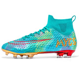 Football Boots TF FG Training Grass Outdoor Professional  Soccer Shoes Men's Women Adult Teenager Non-Slip Soccer Cleats Sneakers MartLion WJS-2088-C-Moon 35 