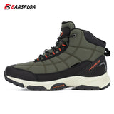 Baasploa Winter Men's Outdoor Shoes Hiking Waterproof Non-Slip Camping Safety Sneakers Casual Boots Walking Warm MartLion 114701-KQL 41 