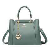 Women Soft Leather Handbags Luxury Designer 3 Layers Shoulder Crossbody Bags Ladies Large Capacity Shopping Brand Messenger Tote MartLion Green  