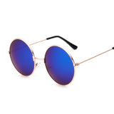 Retro Round Pink Sunglasses Woman Designer Men's Alloy Mirror De Sol Black MartLion 2 Silver 