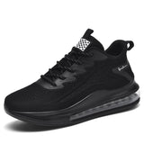 Sports Shoes Men's Black Air Trainers Casual Running Mesh Breathable Ligh Sneakers MartLion black 39 