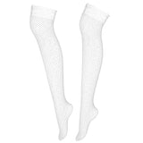 Fishnet Stockings Women Summer Thin Transparent Mesh Thigh High Stockings Elasticity Over Knee Nylon Stocking 6 Color MartLion WHITE One Size 