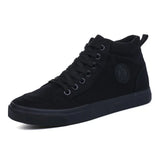 Men's High top Footwear Canvas Shoes Flat High top Casual Cool Street Classic Black White MartLion Black 6.5 