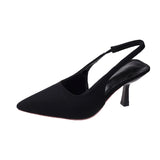 Ladies High Heels Summer Pointed Toe Stiletto Women's Shoes Outdoor Pumps Party Dress Green Sandals MartLion Black 35 