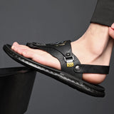 Outdoor Summer Men's Sandals Summer Office Shoes Non-Slip Mens Casual Sandalis Black MartLion black 40