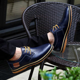 Men's Oxfords Genuine Leather Dress Shoes Brogue Lace Up Casual Luxury Moccasins Loafers MartLion   