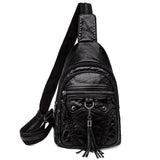 Bags Women Newly Women Chest Pack Female Sling Crossbody Waterproof Shoulder Chest Casual Pu Leather Messenger Pack Mart Lion Black 20cm7cm28cm China
