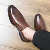 Men's Retro Shoes Slip-on Loafers Male Business Shoes Light Dress Driving Shoes Monk Shoes MartLion   