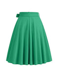 Women Summer Midi Long Skirt Solid Elegant Waist MartLion   