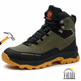 shoes men's waterproof work safety sneakers high top boots anti puncture Work steel toe working with protection MartLion   