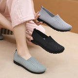 Women's mesh shallow cut flat shoes Breathable casual Mother's shoes casual MartLion   