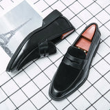 Men's Suede Loafers Casual Shoes Designer Patchwork Suede Dress MartLion   
