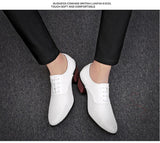 Men's White Formal High Heels Oxfords Soft Mocassin Homme Chaussure Height Increase Dress Driving Boat Shoes Gommino MartLion   