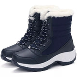 Women Boots Lightweight Ankle Platform Shoes Heels Winter Mujer Keep Warm Snow Winter Shoes MartLion Dark blue 35 