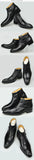 Men's Ankle Leathe Shoes Zipper Luxury Boots Safety Formal Designer Black Coffee Cowhide MartLion   