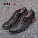 Men's Office Shoes Mixed White Black Soft Leather Wedding Oxford Pu Leather Dress Mart Lion Black 38 