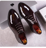 Men's Dress Shoes Luxury Oxford Leather Breathable Rubber Dress Office Wedding Flats Footwear Mart Lion   