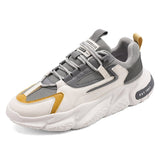 Fujeak Trendy Sports Shoes Men's Lightweight Running Breathable Casual Footwear Non-slip Sneakers Mart Lion Gray 39 