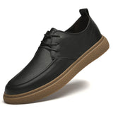 Genuien Leather Shoes Men's Moccasins White Casual Flat Footwear Mart Lion Black 37 