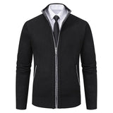 Vintage Knitted Cardigan Jackets Men's Winter Casual Long Sleeve Turn-down Collar Sweater Coats Autumn Outerwear MartLion Black M     47 to 56kg 