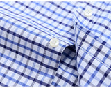 Men's Oxford Short Sleeve Summer Casual Shirts Single Pocket Standard-fit Button-down Plaid Striped Cotton Mart Lion   