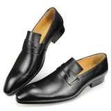 Men's Shoes Formal Casual Loafer Vintage Office DressParty Genuine Leather MartLion black 39 