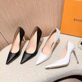 White Super High Stiletto Heels Pumps Women Office Pointed Toe Thin Heel Party Shoes High Heel Work Dress MartLion   