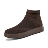 Casual Ankle Socks Shoes Lightweight Mesh Men's Anti-slip Sneakers Loafers Trendy Footwear MartLion 275-Coffer 35 