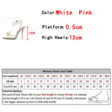 Liyke White String Bead Women Transparent High Heels Summer Butterfly-Knot Clear Sandals Pointed Toe Shoes Pumps Mart Lion   