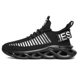 Sneakers Men's Lightweight Blade Running Shoes Shockproof Breathable Sports Height Increase Platform Walking Gym MartLion G101 Black 41 