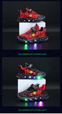 LED Casual Sneakers Red Black For Spring Boys Cartoon Mesh Outdoor Shoes Children Lighted Non-slip MartLion   