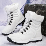 Women Snow Boots Female Winter Casual Shoes Outdoor Youth Mid-Calf Boots Waterproof Plush Ladies Cotton-padded Shoes MartLion   