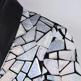 Luxury Wave Striped Gold Sequin Blazer Jackets Men's Shawl Lapel One Button Shiny Party Wedding Suits Jackets Tuxedo Blazer MartLion   