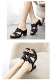 Women's Open Toe Slippers Rhinestone Decor Platform Comfy Thick Heel Faddish Slippers Wedges Sandals for Slides Mart Lion   