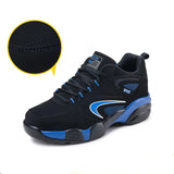 Winter Running Shoes for Men Women Keep Warm Cotton-padded Sneakers Outdoor Male Walking Sports Shoes MartLion Black Blue 36