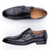 Shoes Black  Design Business Shoes Slip-on Monk Strap  Loafer Style Leather Dress Shoes For Male MartLion   