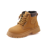 Yellow Boots for Children Breathable Suede Leather Kids Platform Ankle Casual Infantil MartLion yellow N519 26 CN
