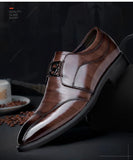 Mens Leather Shoes Stylish Men's Shoes Pointed Oxford Wedding Leather Men Dress Shoes Gentleman Office Man Shoe MartLion   