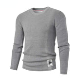 Spring Men's Round Neck Pullover Sweater Long Sleeve Jacquard Knitted Tshirts Trend Slim Patchwork Jumper for Autumn Mart Lion   