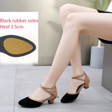 Women's Modern Dance Shoes Latin Dance Adult Ballroom Modern Jazz Mid-heel Indoor Soft-soled Practice Sandals MartLion Black 3.5cm CHINA 33