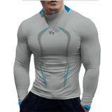 t Shirt Men's Quick Drying Sport Fitness Shirts Long Sleeve Bodybuilding Top Compression Running t Shirt Gymwear MartLion light gray S 