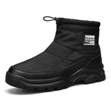 Winter Boots Men's High Top Sneakers Outdoor Slip On Casual Shoes Ankle Snow MartLion Black 39 