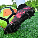 Turf Soccer Shoes Tf Ag Men's Football Boots High Ankle Futsal Kids Training Sneakers Anti Slip Mart Lion - Mart Lion