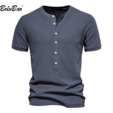 Outdoor Casual T-Shirt Men's Pure Cotton Breathable Knitted Short Sleeve Button-Down Mart Lion   