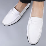 Men Loafers Slip On Leather Men Casual Shoes  Footwear Flats Moccasins MartLion   