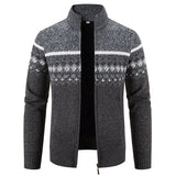 Men's Winter Knitted Cardigan Sweater Thick Warm Zip-Up Coat Thick Jacket Sweatshirts Cardigan Clothing MartLion Light Grey M 