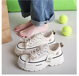 Summer Breathable Canvas Shoes Heightening Beggar Women's Flat Sneakers Thick Platform Student Sneakers Zapatillas Mujer Mart Lion   