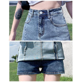 Women  Denim Mini Skirt Hot Girl Tight Bag Hip Skirts Female Slim Short Split Skirts MartLion   