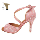 Pink Latin Dance Shoes Indoor Soft Bottom Tango Jazz Modern Dance Wedding Summer Sandals Performance MartLion Pink heel 6cm 45 